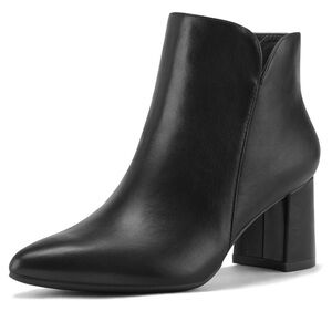 MySoft Ankle Chunky Block Heel - Pointed Heel Bootie - 8.5